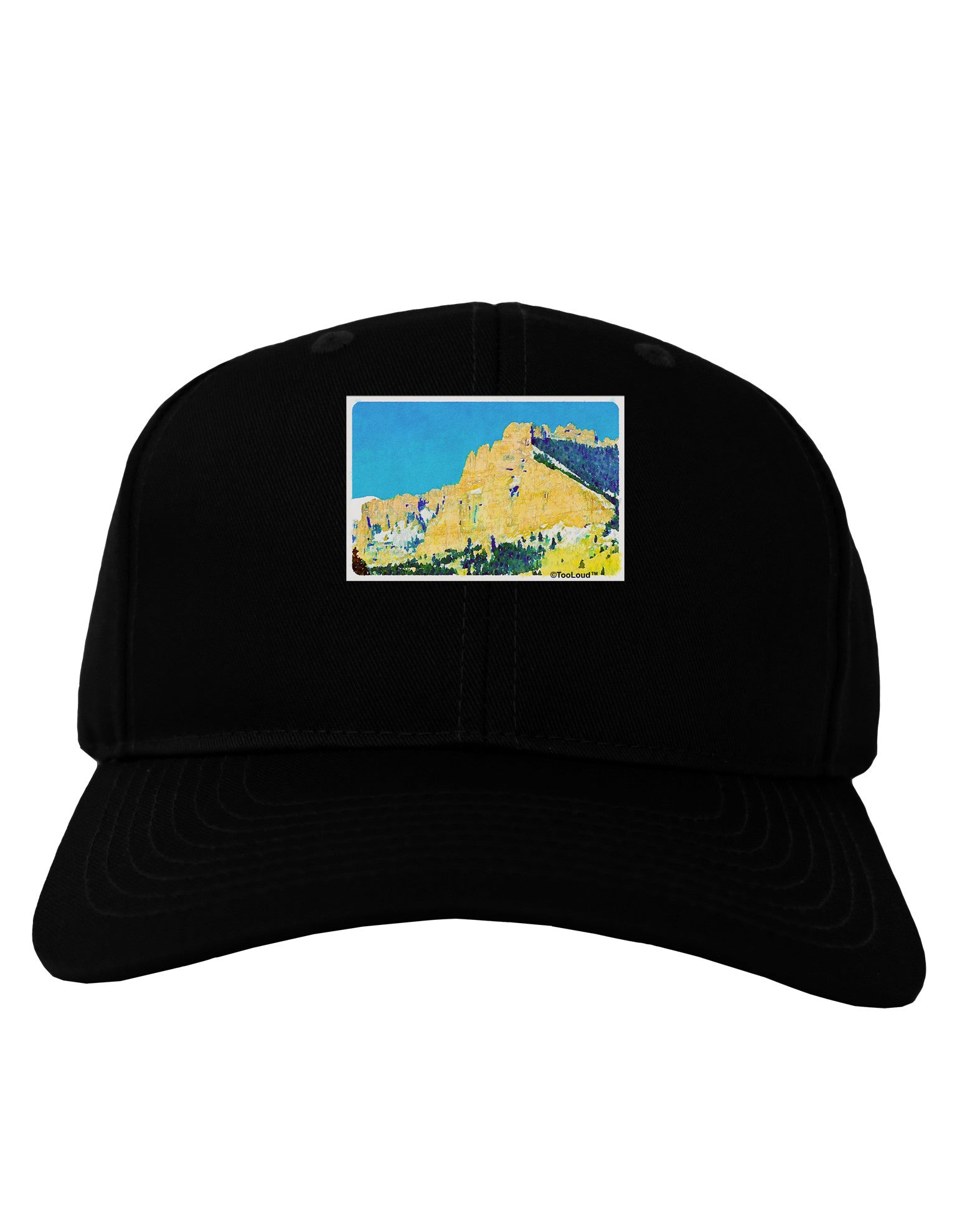 Colorado Snowy Mtns WaterColor Adult Dark Baseball Cap Hat-Baseball Cap-TooLoud-Black-One Size-Davson Sales