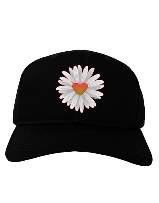 Pretty Daisy Heart Adult Dark Baseball Cap Hat-Baseball Cap-TooLoud-Black-One Size-Davson Sales