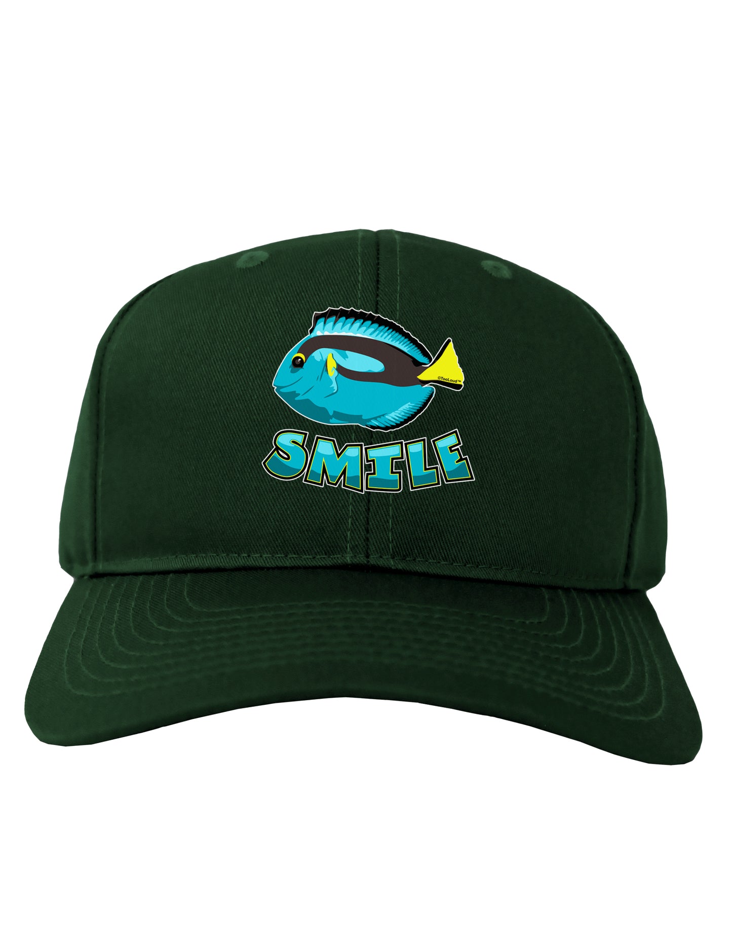Blue Tang Fish - Smile Adult Dark Baseball Cap Hat-Baseball Cap-TooLoud-Hunter-Green-One Size-Davson Sales