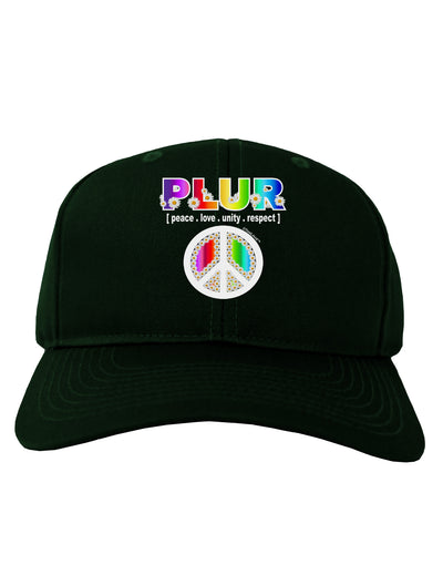 PLUR Rainbow Adult Dark Baseball Cap Hat-Baseball Cap-TooLoud-Hunter-Green-One Size-Davson Sales