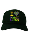 I Love Heart Mardi Gras Adult Dark Baseball Cap Hat-Baseball Cap-TooLoud-Hunter-Green-One Size-Davson Sales