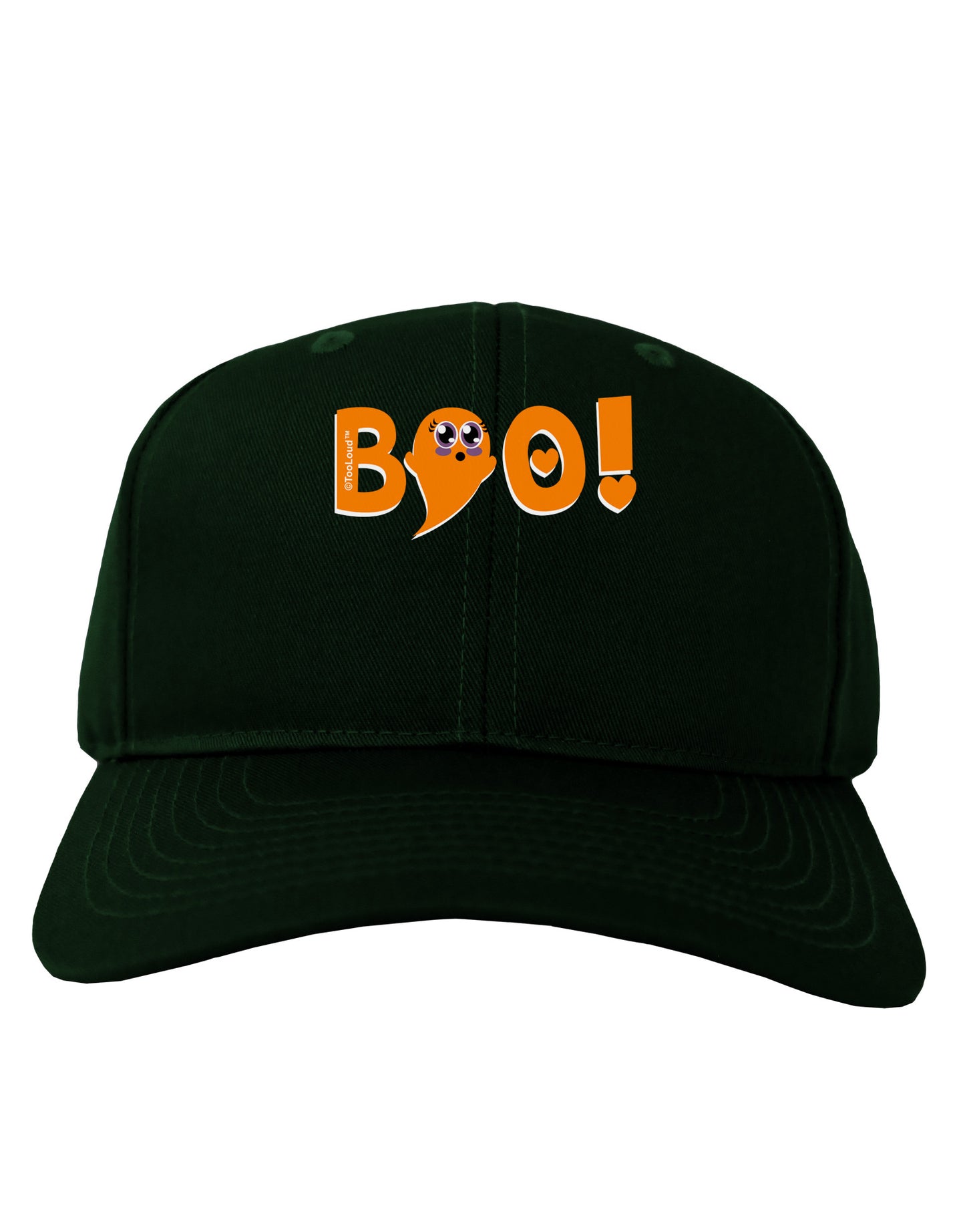 Cute Boo Text Orange Adult Dark Baseball Cap Hat-Baseball Cap-TooLoud-Hunter-Green-One Size-Davson Sales