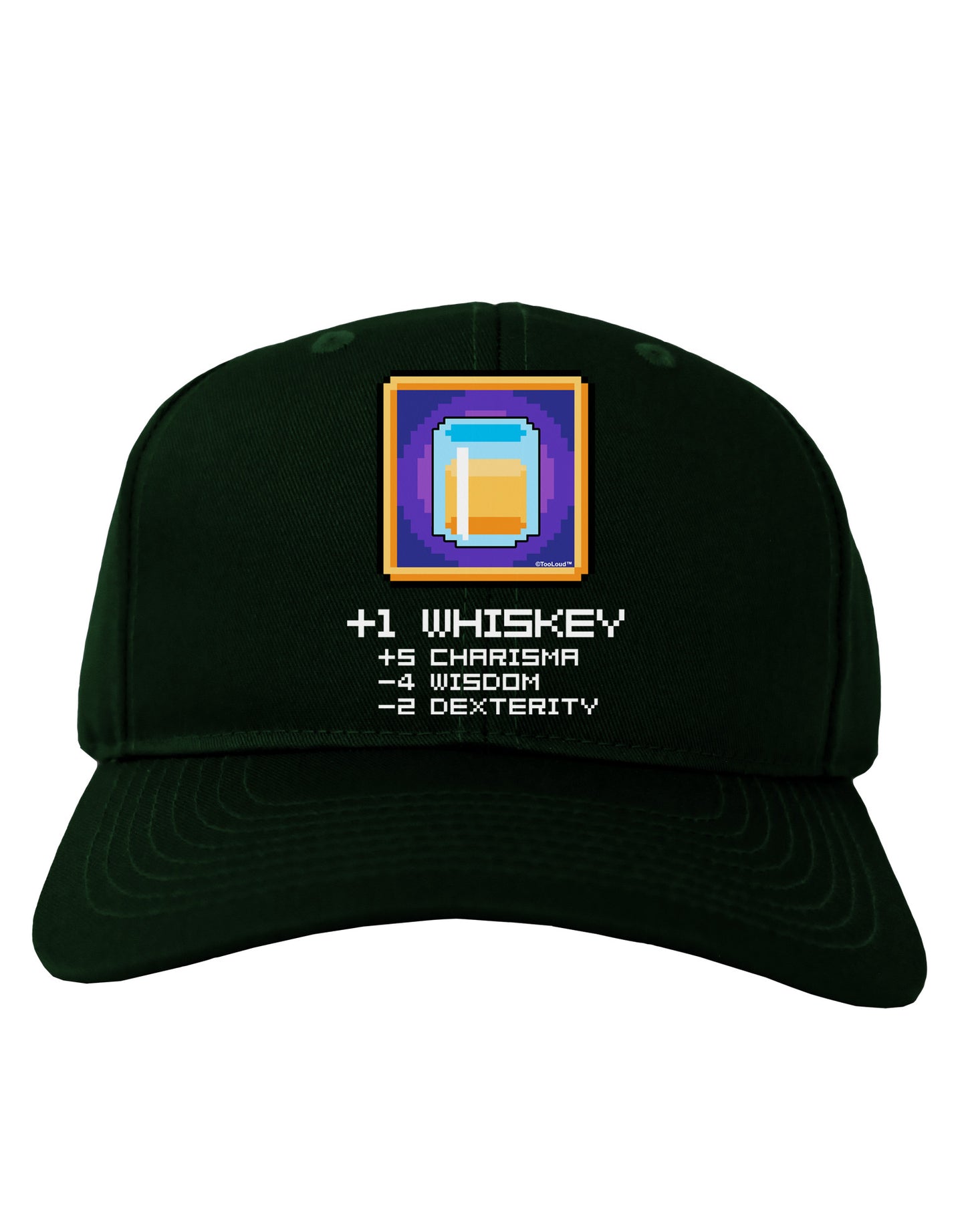 Pixel Whiskey Item Adult Dark Baseball Cap Hat-Baseball Cap-TooLoud-Hunter-Green-One Size-Davson Sales