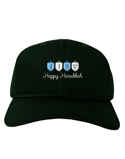 Happy Hanukkah Blue Dreidels Adult Dark Baseball Cap Hat-Baseball Cap-TooLoud-Hunter-Green-One Size-Davson Sales