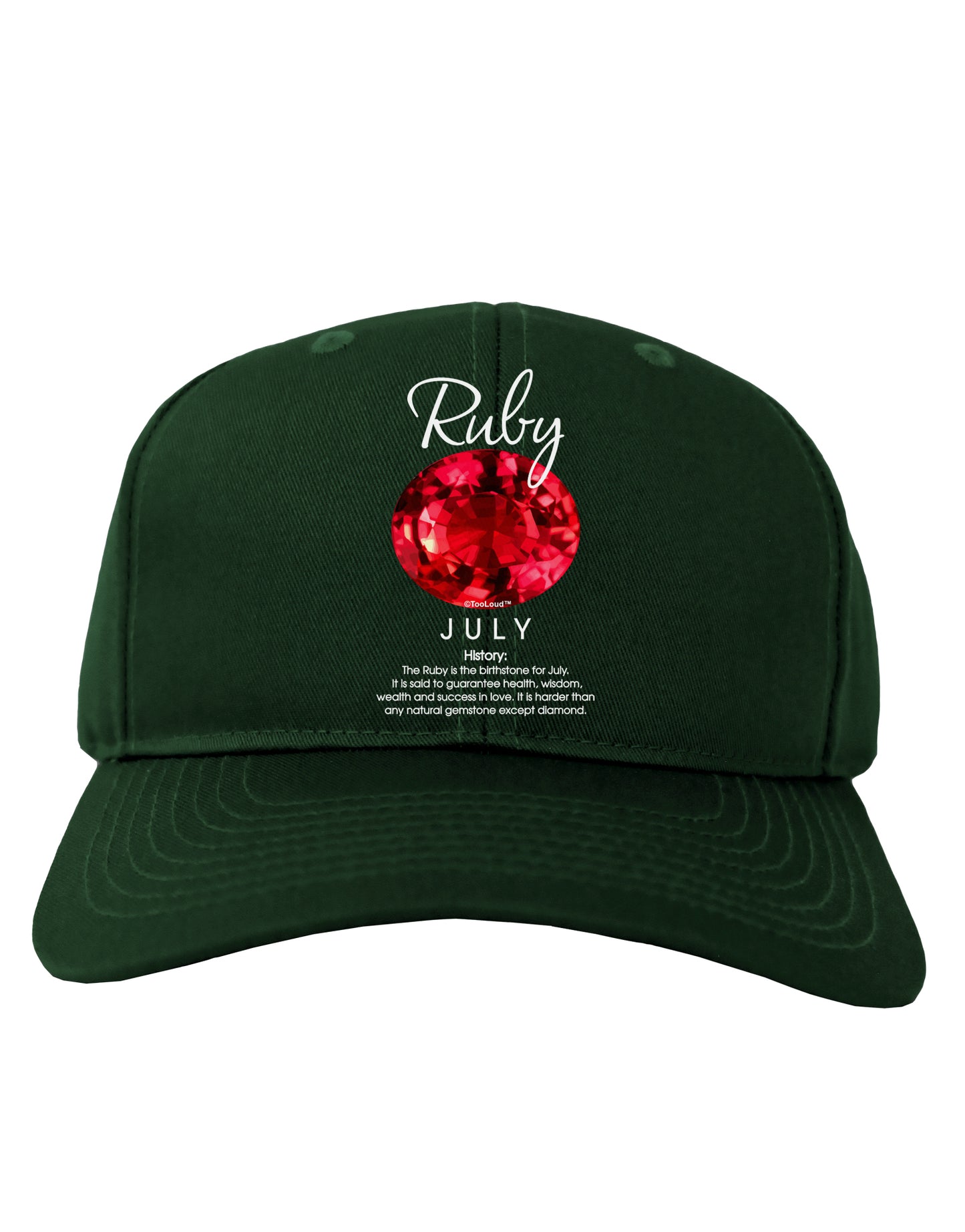 Birthstone Ruby Adult Dark Baseball Cap Hat-Baseball Cap-TooLoud-Hunter-Green-One Size-Davson Sales