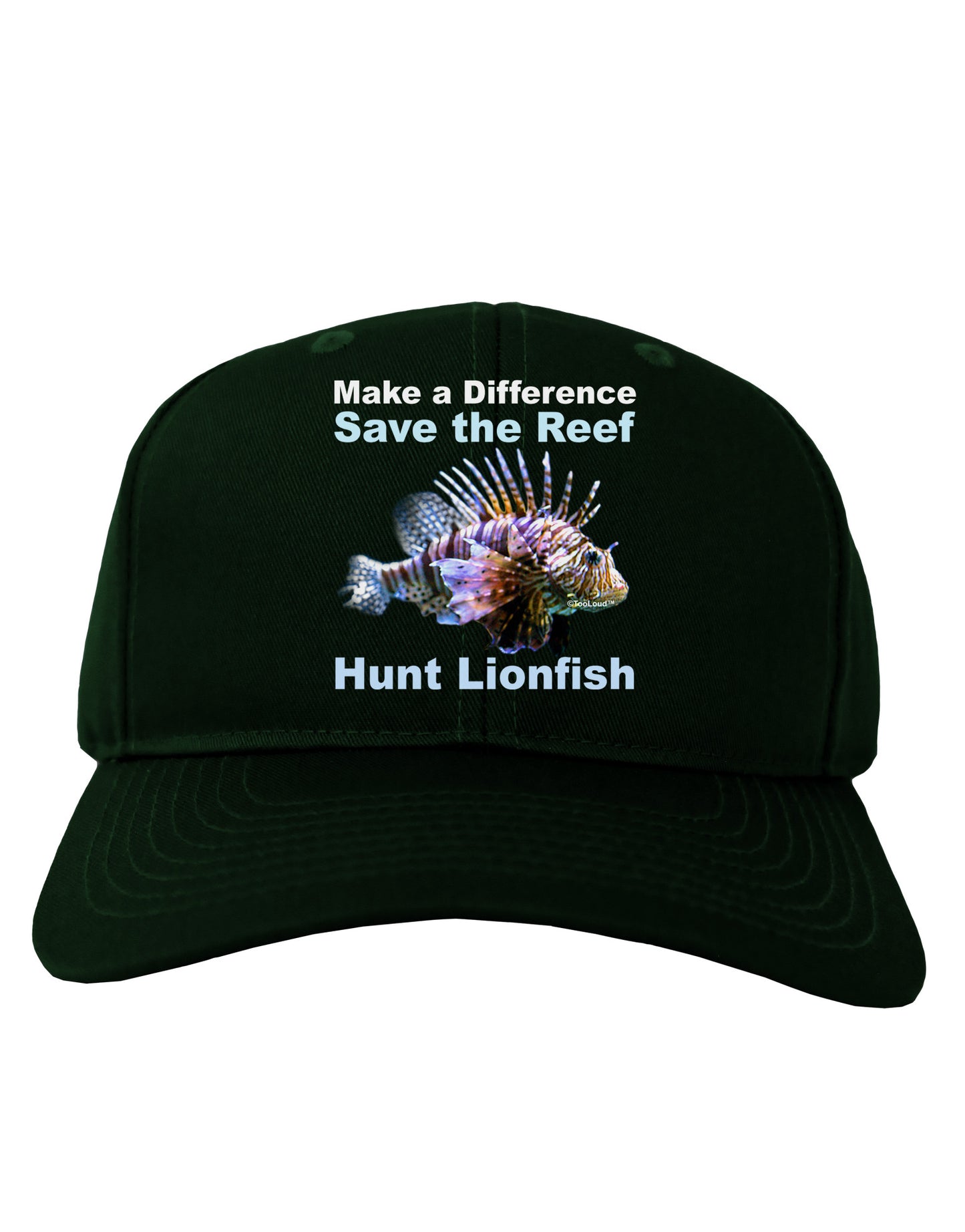 Save the Reef - Hunt Lionfish Adult Dark Baseball Cap Hat-Baseball Cap-TooLoud-Hunter-Green-One Size-Davson Sales