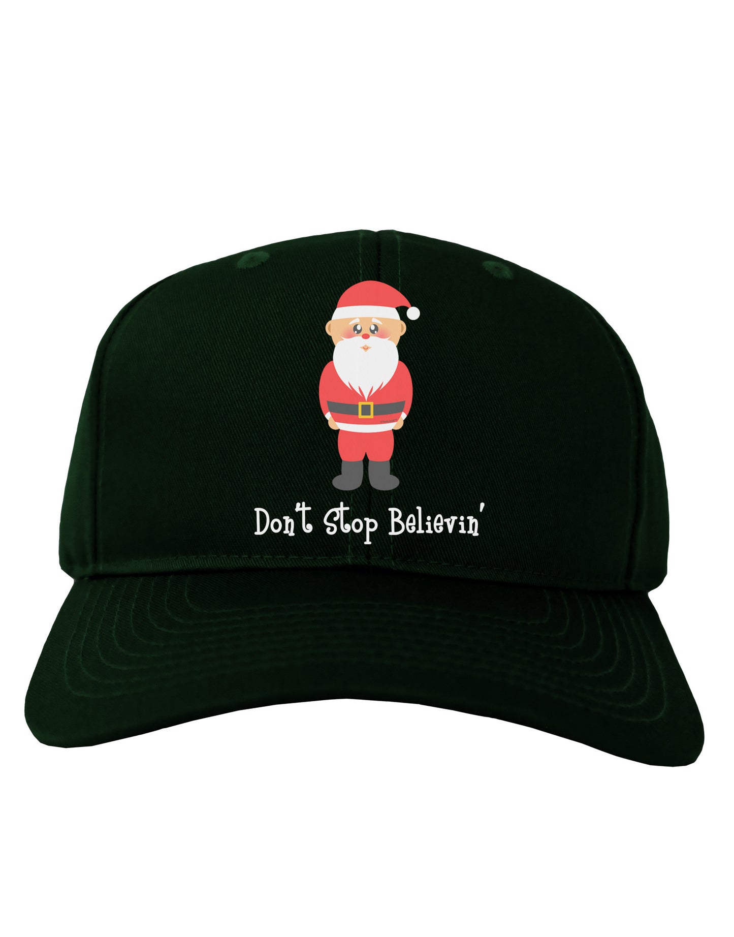 Don't Stop Believin' Santa Christmas Adult Dark Baseball Cap Hat-Baseball Cap-TooLoud-Hunter-Green-One Size-Davson Sales