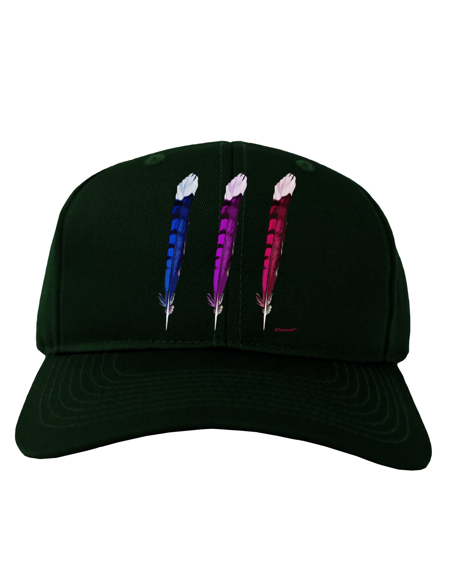 Graphic Feather Design - Feather Trio Adult Dark Baseball Cap Hat by TooLoud-Baseball Cap-TooLoud-Hunter-Green-One Size-Davson Sales