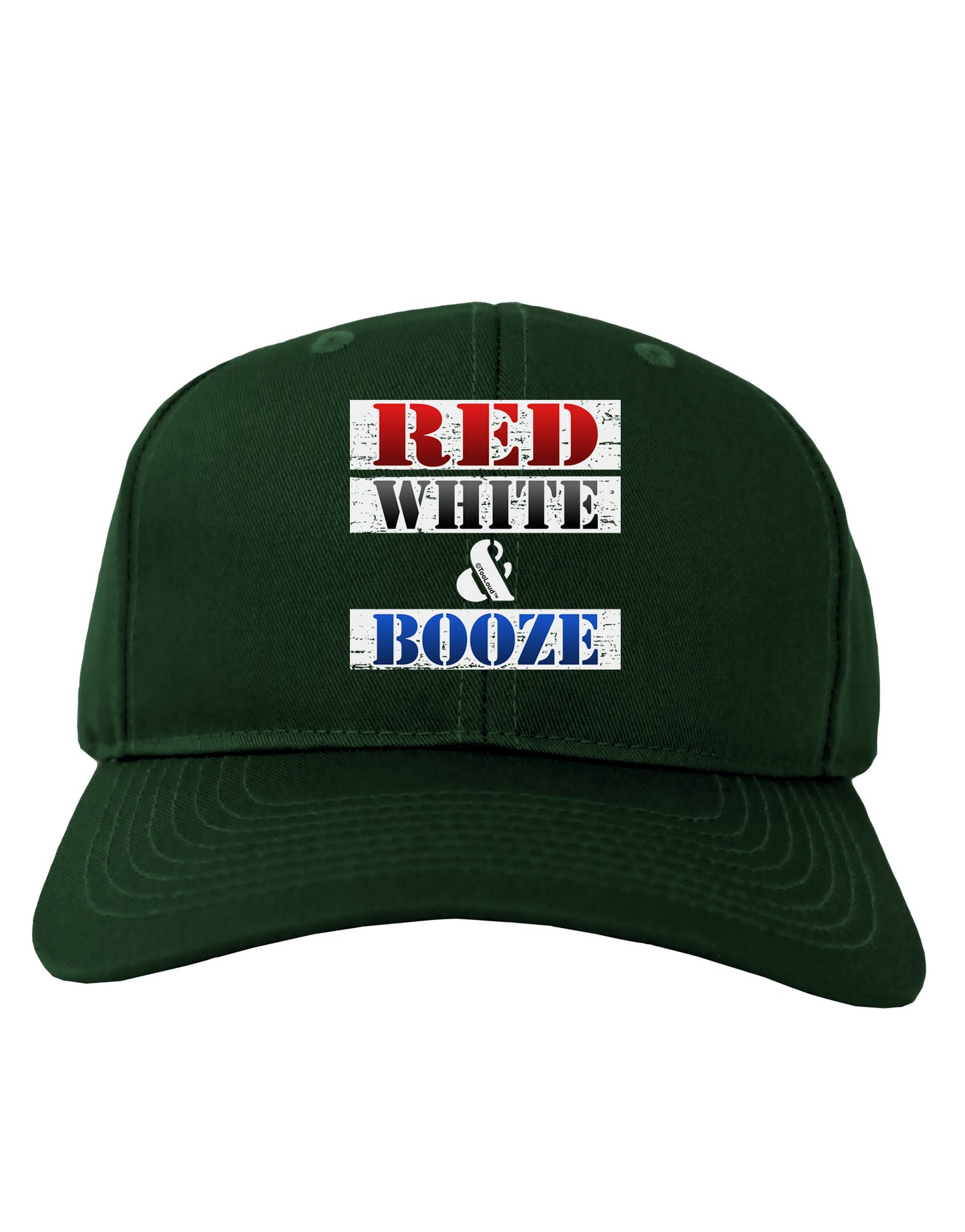 Red White & Booze Adult Dark Baseball Cap Hat-Baseball Cap-TooLoud-Hunter-Green-One Size-Davson Sales