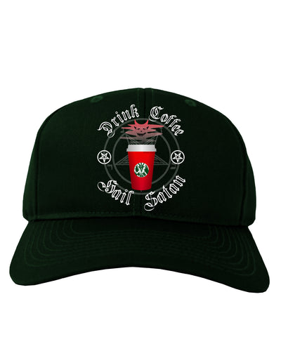 Red Cup Drink Coffee Hail Satan Adult Dark Baseball Cap Hat by-Baseball Cap-TooLoud-Hunter-Green-One Size-Davson Sales