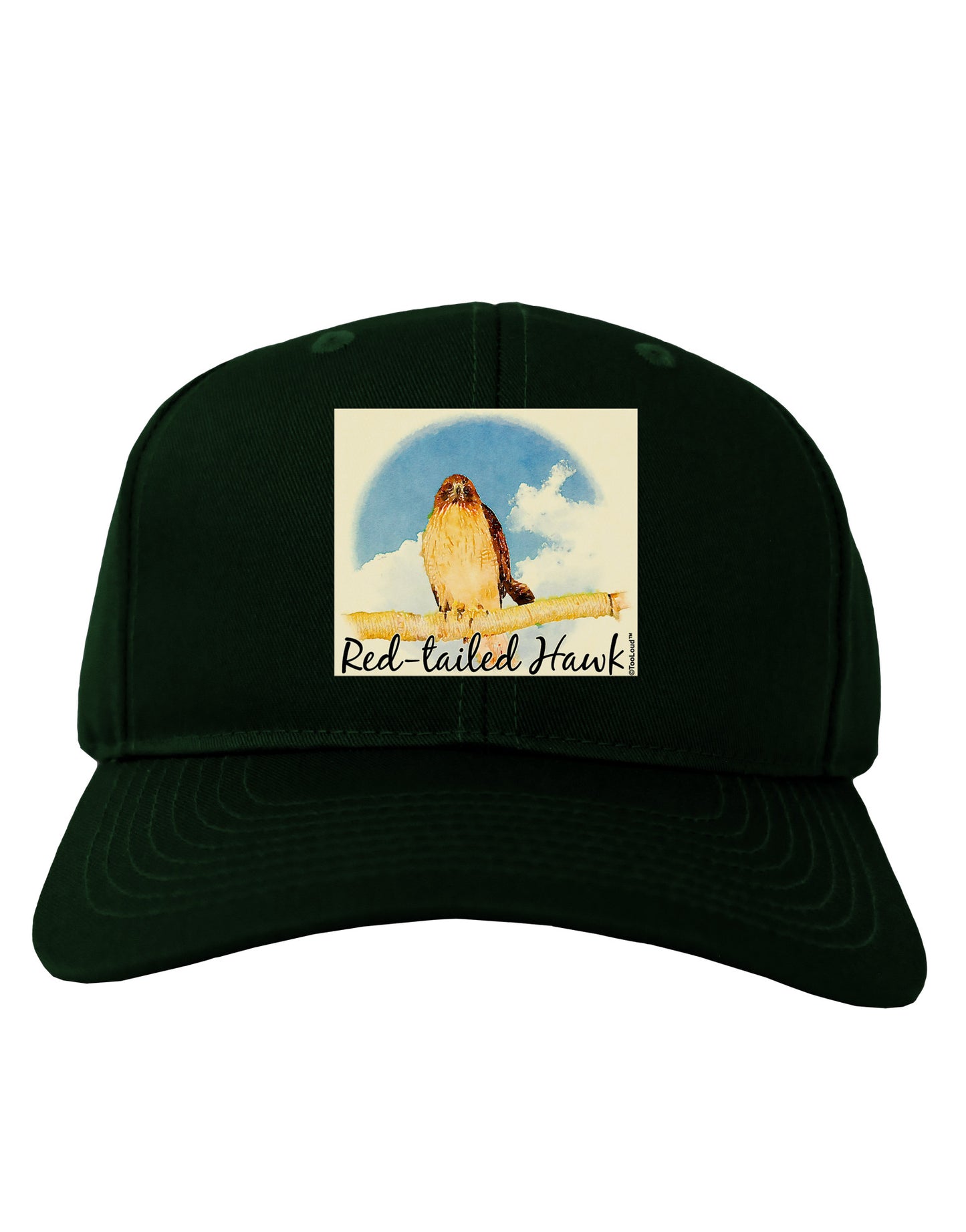 Red-tailed Hawk Text Adult Dark Baseball Cap Hat-Baseball Cap-TooLoud-Hunter-Green-One Size-Davson Sales