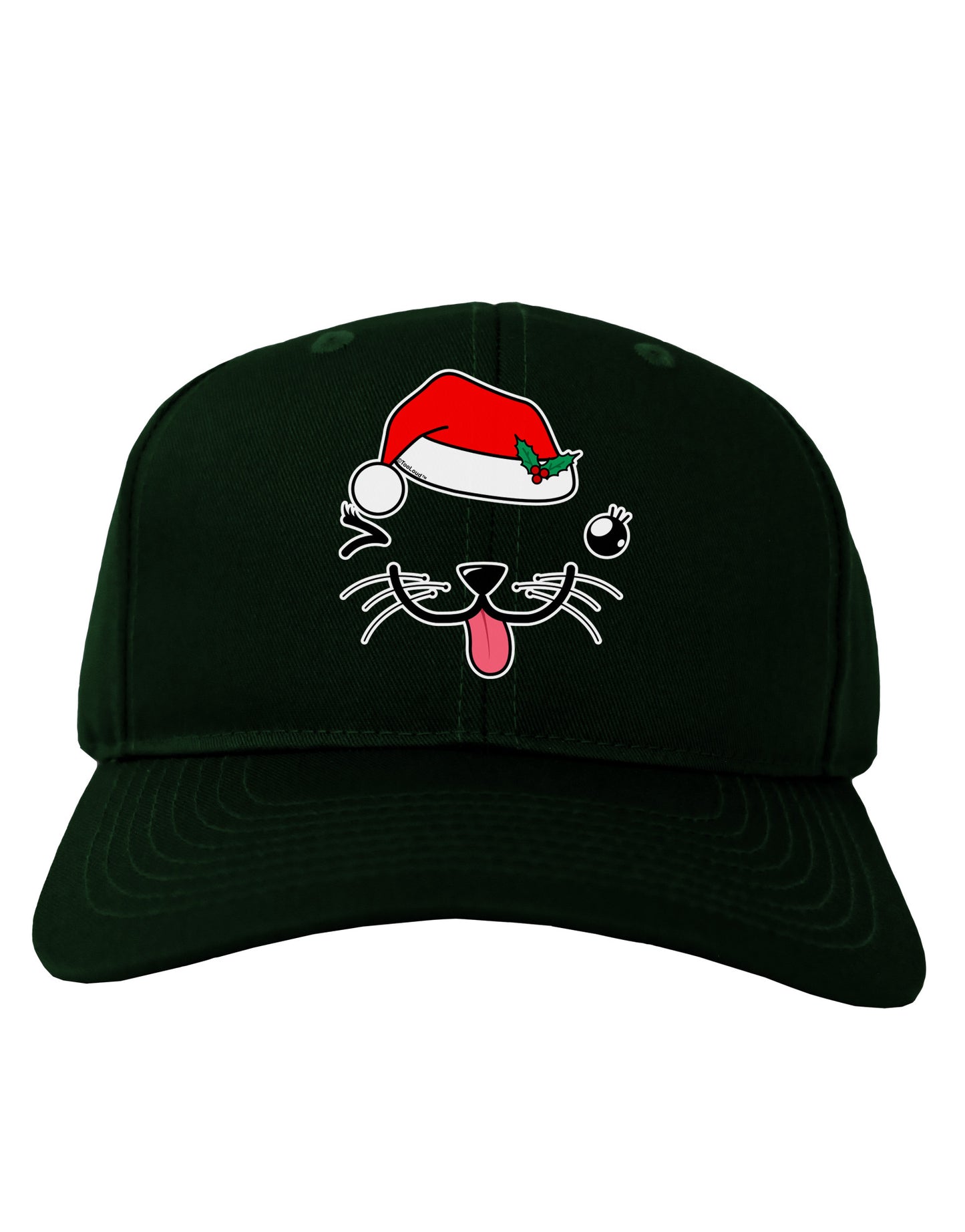 Kyu-T Face Puppina Santa Girl Dog Adult Dark Baseball Cap Hat-Baseball Cap-TooLoud-Hunter-Green-One Size-Davson Sales