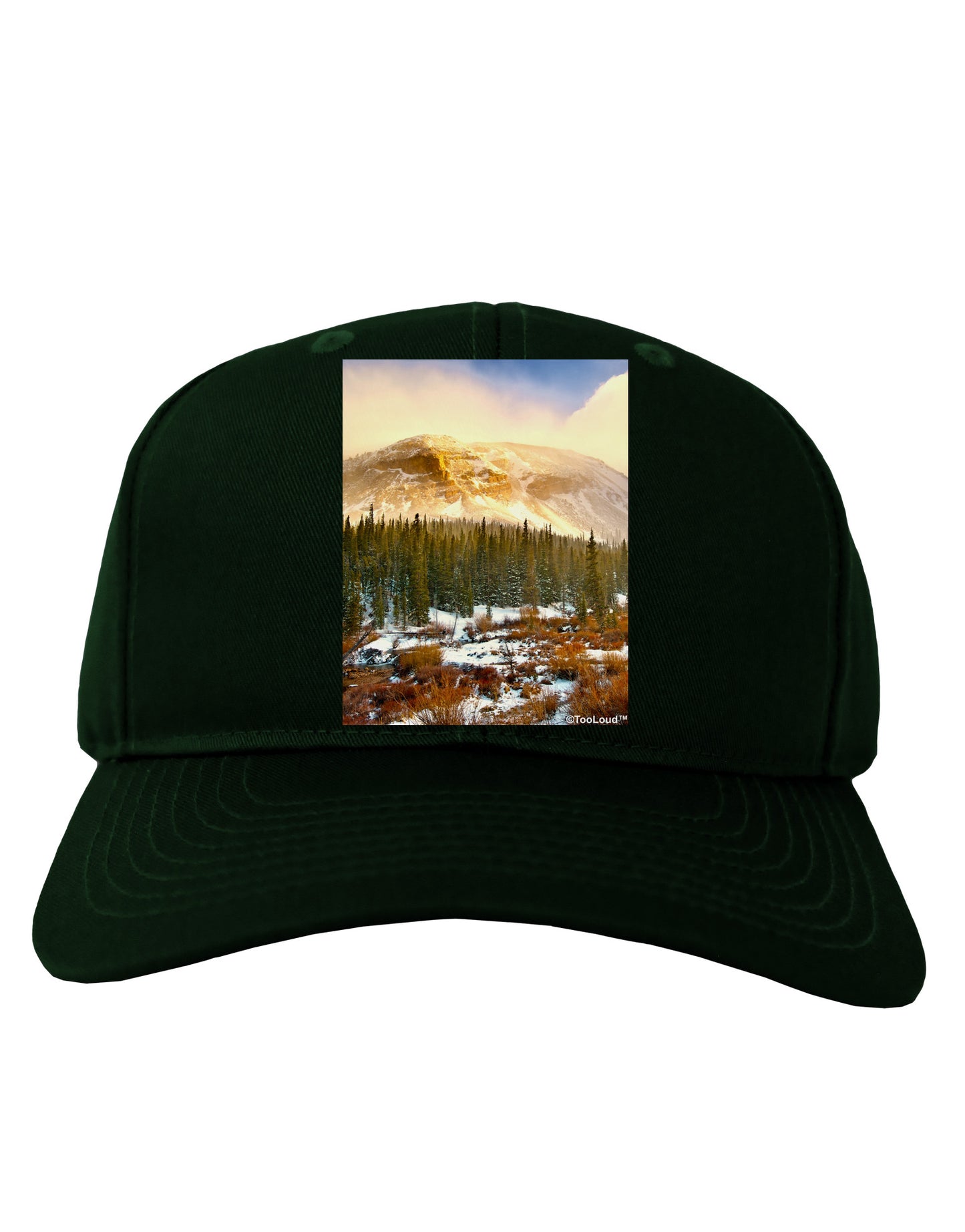 Nature Photography - Mountain Glow Adult Dark Baseball Cap Hat by-Baseball Cap-TooLoud-Hunter-Green-One Size-Davson Sales