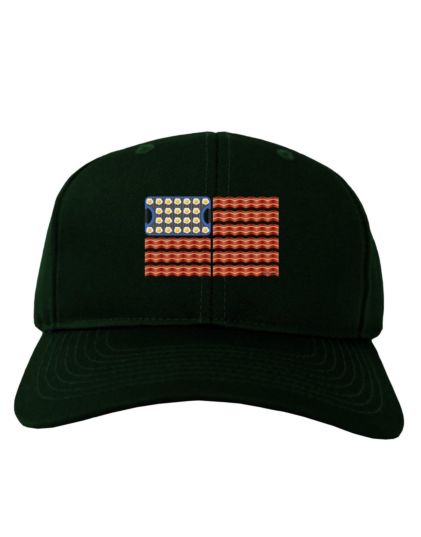 American Breakfast Flag - Bacon and Eggs Adult Dark Baseball Cap Hat-Baseball Cap-TooLoud-Hunter-Green-One Size-Davson Sales