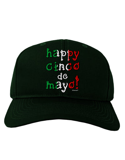 Happy Cinco de Mayo - Cactus Design Adult Dark Baseball Cap Hat by TooLoud-Baseball Cap-TooLoud-Hunter-Green-One Size-Davson Sales