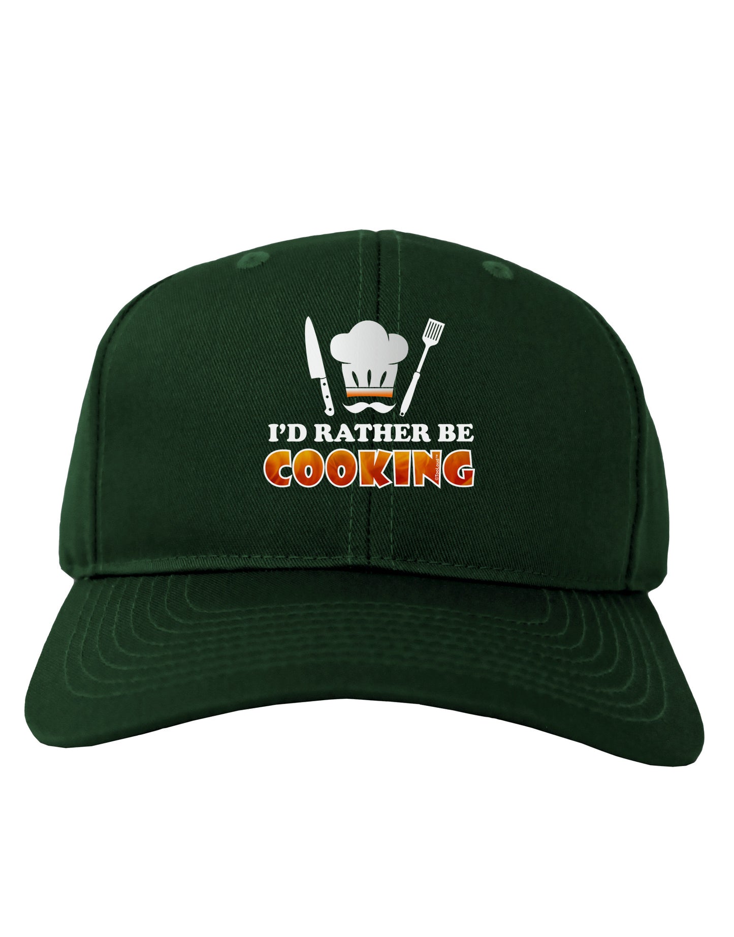 I'd Rather Be Cooking Adult Dark Baseball Cap Hat-Baseball Cap-TooLoud-Hunter-Green-One Size-Davson Sales