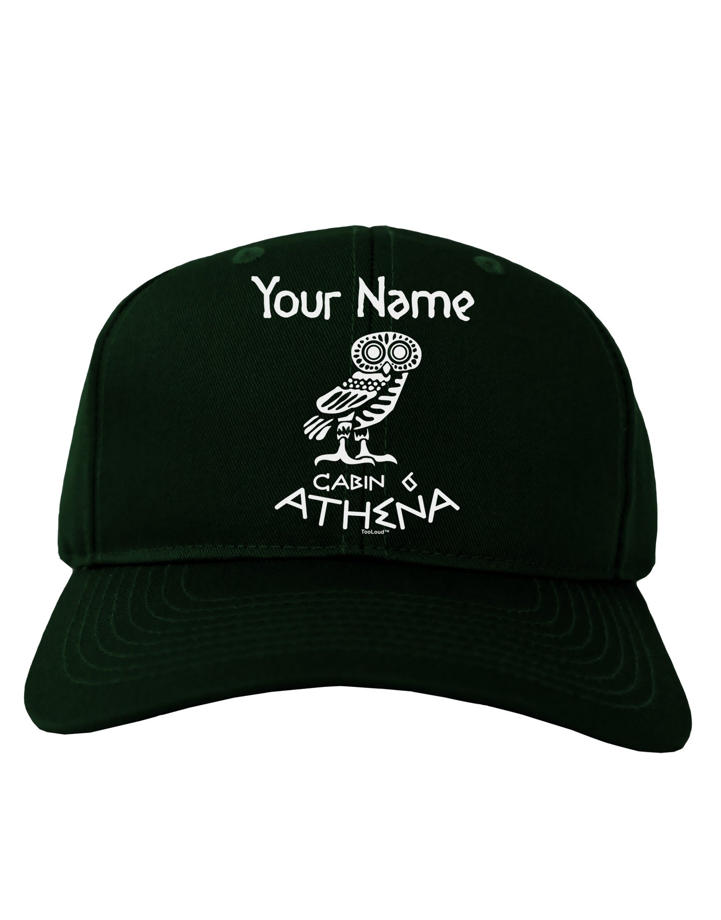 Personalized Cabin 6 Athena Adult Dark Baseball Cap Hat by-Baseball Cap-TooLoud-Hunter-Green-One Size-Davson Sales