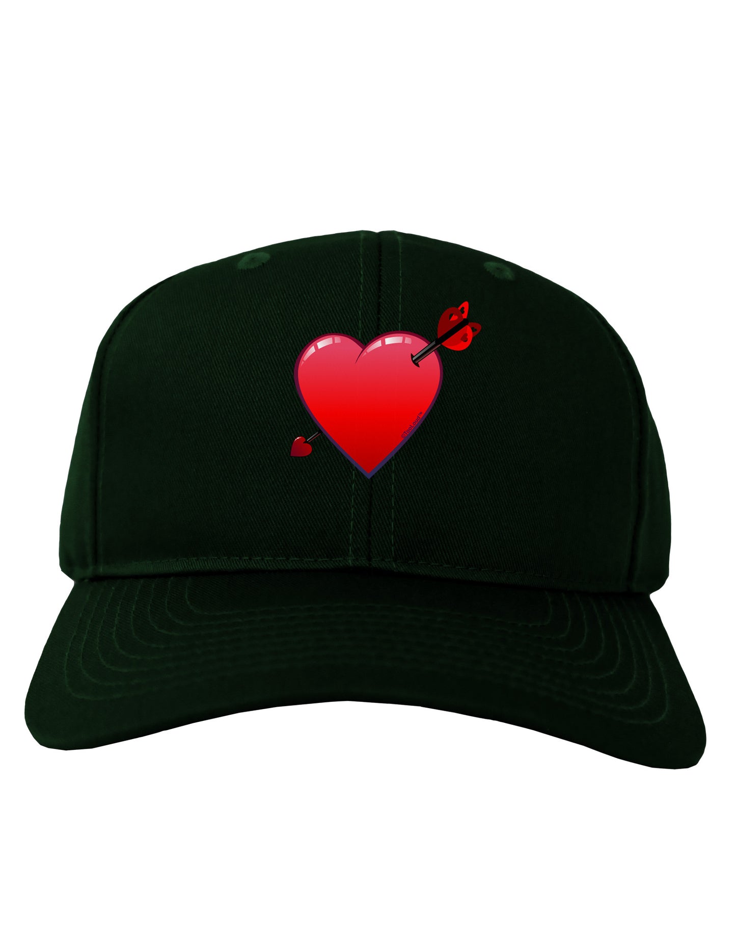 Shot Through the Heart Cute Adult Dark Baseball Cap Hat by-Baseball Cap-TooLoud-Hunter-Green-One Size-Davson Sales