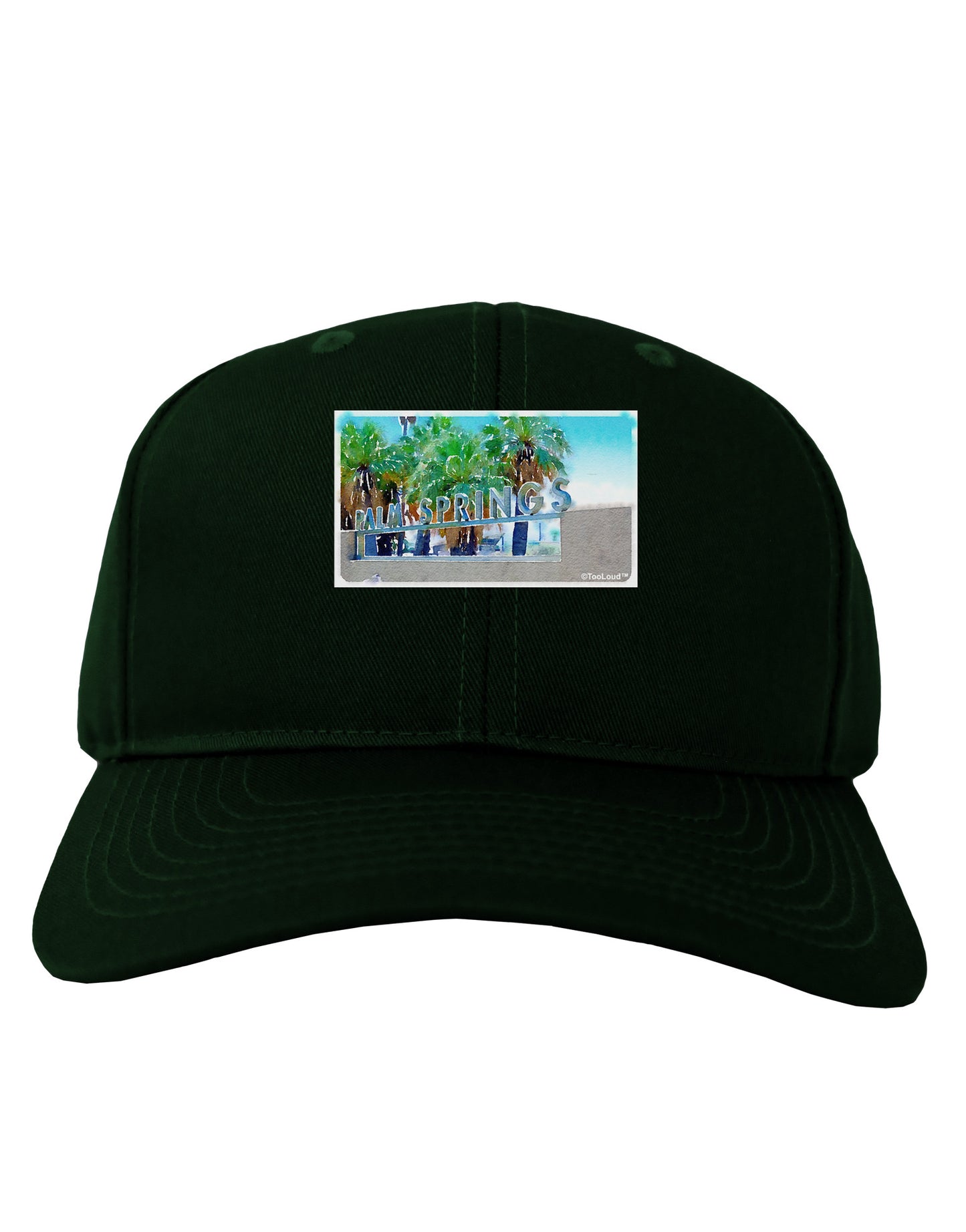 Palm Springs Watercolor Adult Dark Baseball Cap Hat-Baseball Cap-TooLoud-Hunter-Green-One Size-Davson Sales