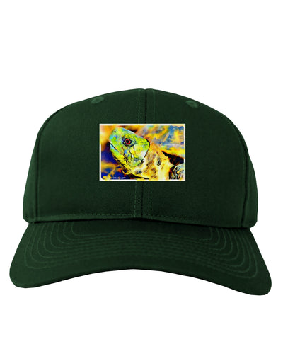 Menacing Turtle Watercolor Adult Dark Baseball Cap Hat-Baseball Cap-TooLoud-Hunter-Green-One Size-Davson Sales