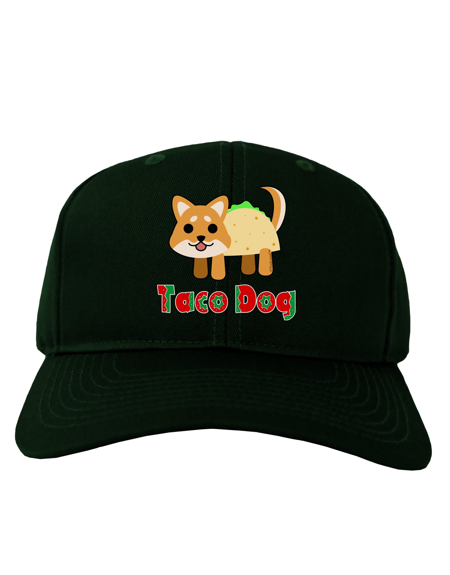Cute Taco Dog Text Adult Dark Baseball Cap Hat-Baseball Cap-TooLoud-Hunter-Green-One Size-Davson Sales