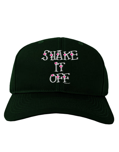 Shake It Off Text Cute with Hearts Adult Dark Baseball Cap Hat by TooLoud-Baseball Cap-TooLoud-Hunter-Green-One Size-Davson Sales