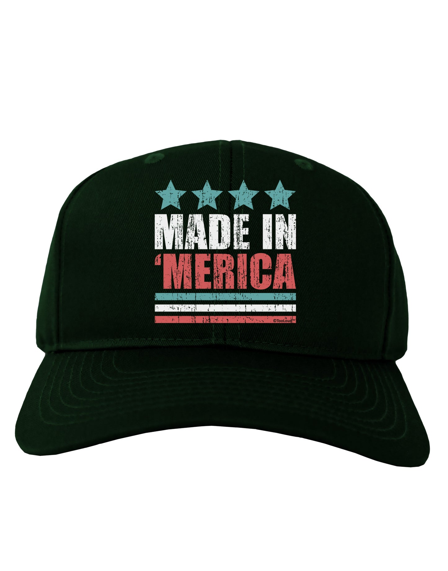 Made in Merica - Stars and Stripes Color Design Adult Dark Baseball Cap Hat-Baseball Cap-TooLoud-Hunter-Green-One Size-Davson Sales