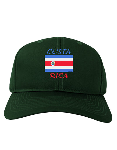 Costa Rica Flag Adult Dark Baseball Cap Hat-Baseball Cap-TooLoud-Hunter-Green-One Size-Davson Sales