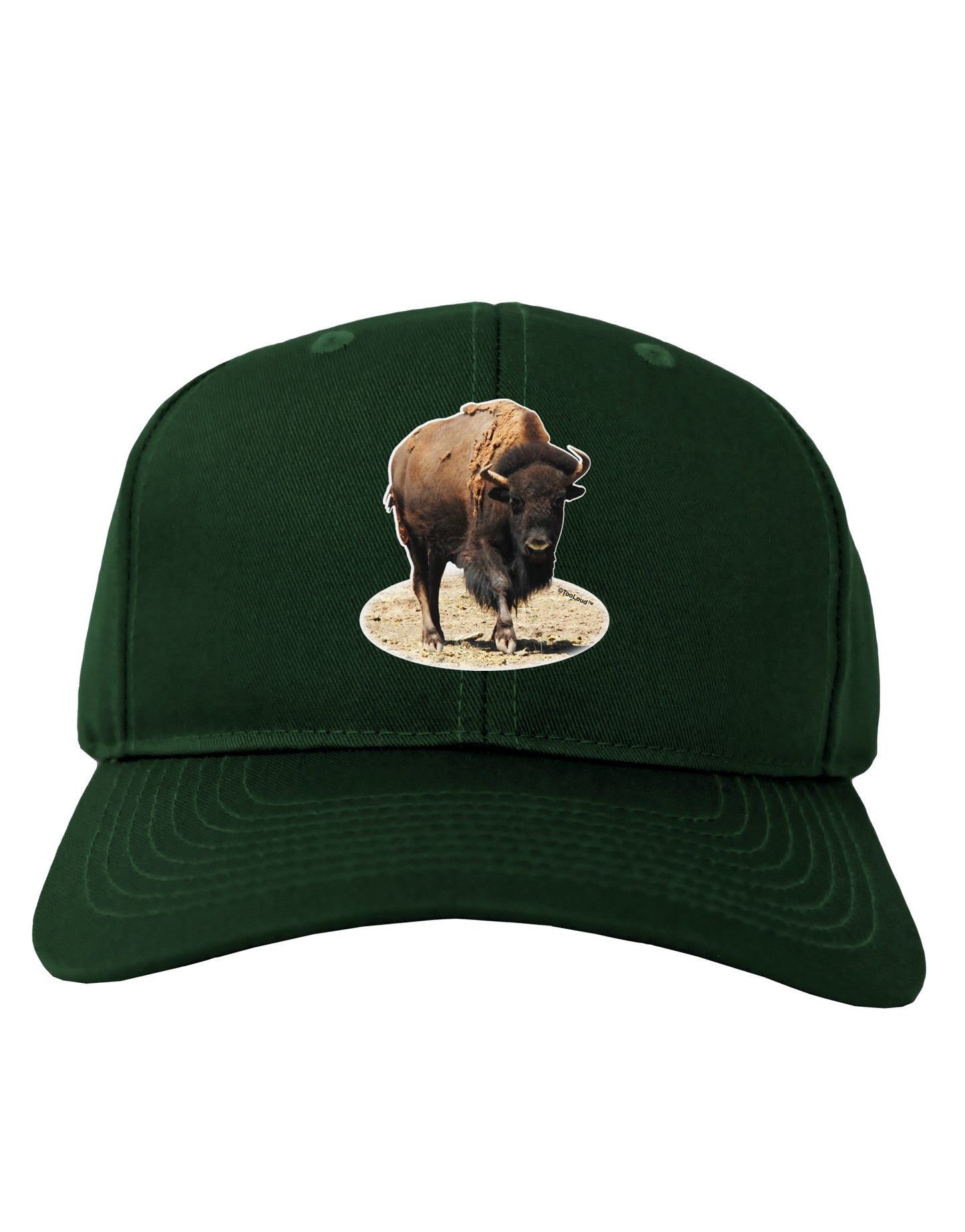 Strong Bison Cutout Adult Dark Baseball Cap Hat-Baseball Cap-TooLoud-Hunter-Green-One Size-Davson Sales