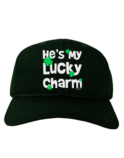 He's My Lucky Charm - Matching Couples Design Adult Dark Baseball Cap Hat by TooLoud-Baseball Cap-TooLoud-Hunter-Green-One Size-Davson Sales