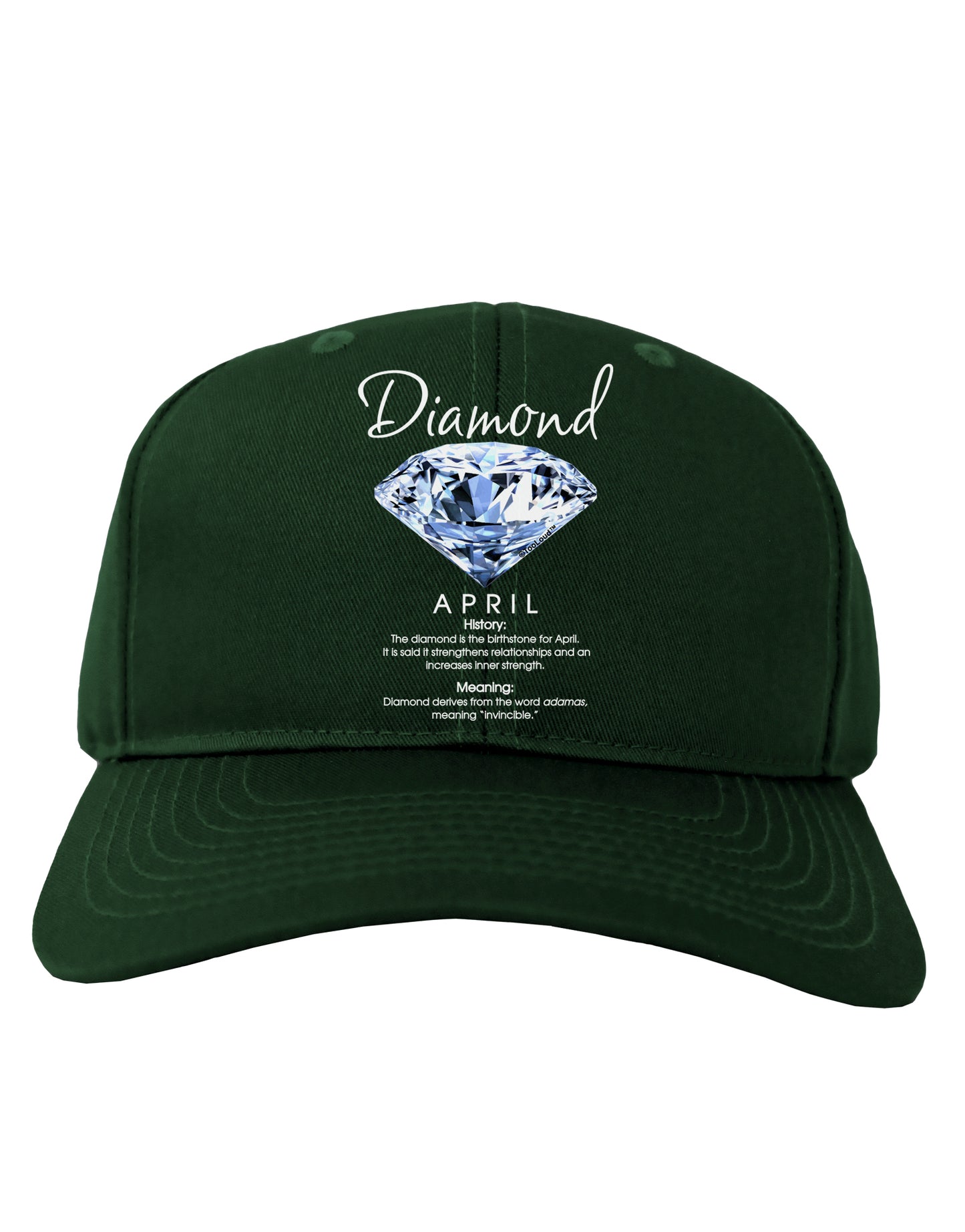 Birthstone Diamond Adult Dark Baseball Cap Hat-Baseball Cap-TooLoud-Hunter-Green-One Size-Davson Sales