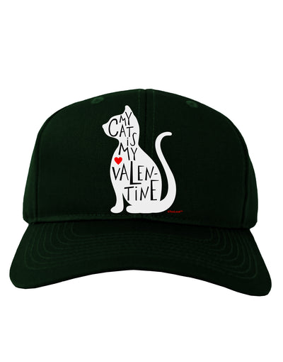 My Cat Is My Valentine Adult Dark Baseball Cap Hat by TooLoud-Baseball Cap-TooLoud-Hunter-Green-One Size-Davson Sales