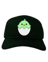 Cute Hatching Chick - Green Adult Dark Baseball Cap Hat by TooLoud-Baseball Cap-TooLoud-Hunter-Green-One Size-Davson Sales