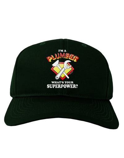 Plumber - Superpower Adult Dark Baseball Cap Hat-Baseball Cap-TooLoud-Hunter-Green-One Size-Davson Sales