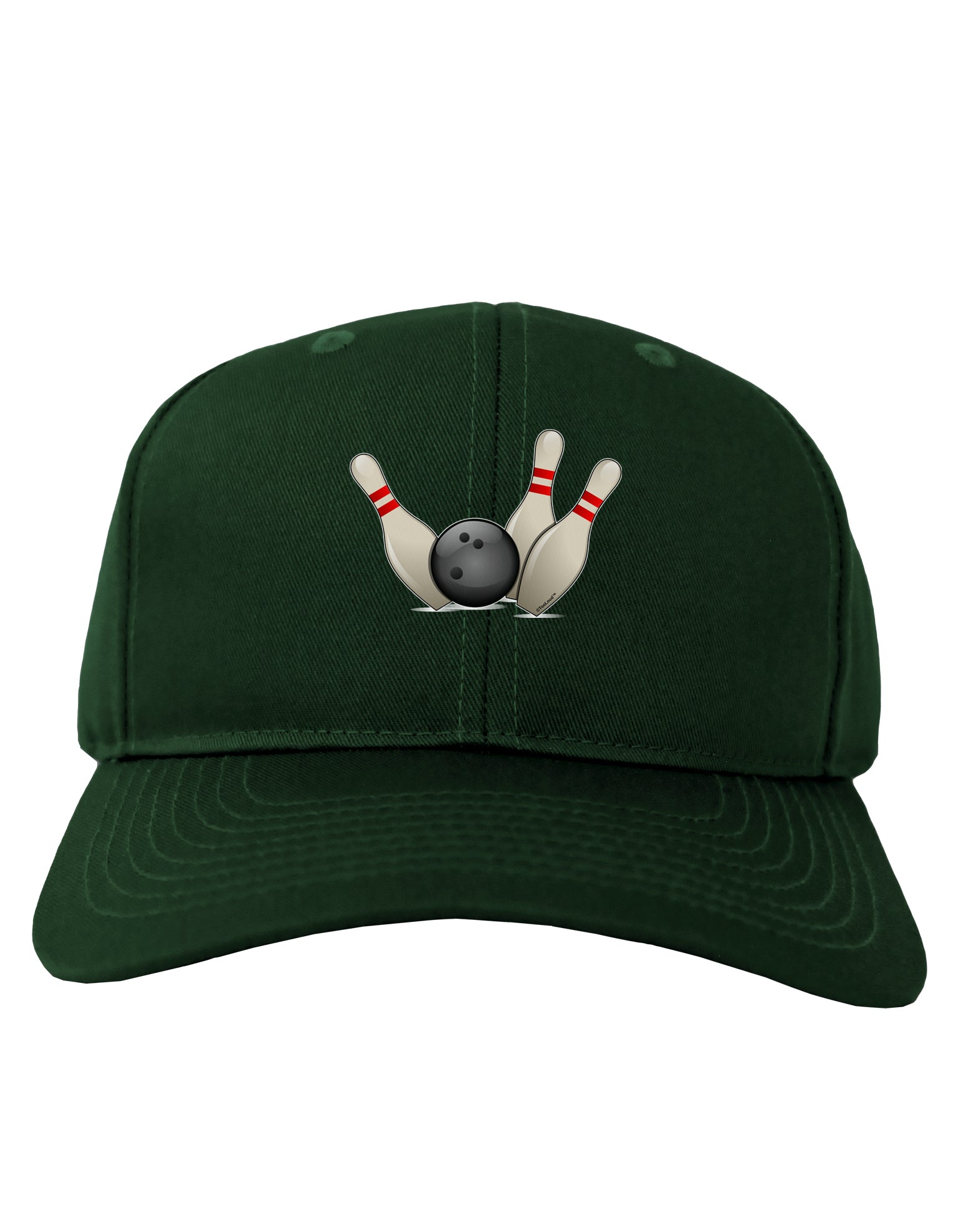 Bowling Ball with Pins Adult Dark Baseball Cap Hat