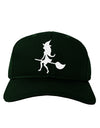 Cute Witch on Broom Silhouette Halloween Adult Dark Baseball Cap Hat-Baseball Cap-TooLoud-Hunter-Green-One Size-Davson Sales