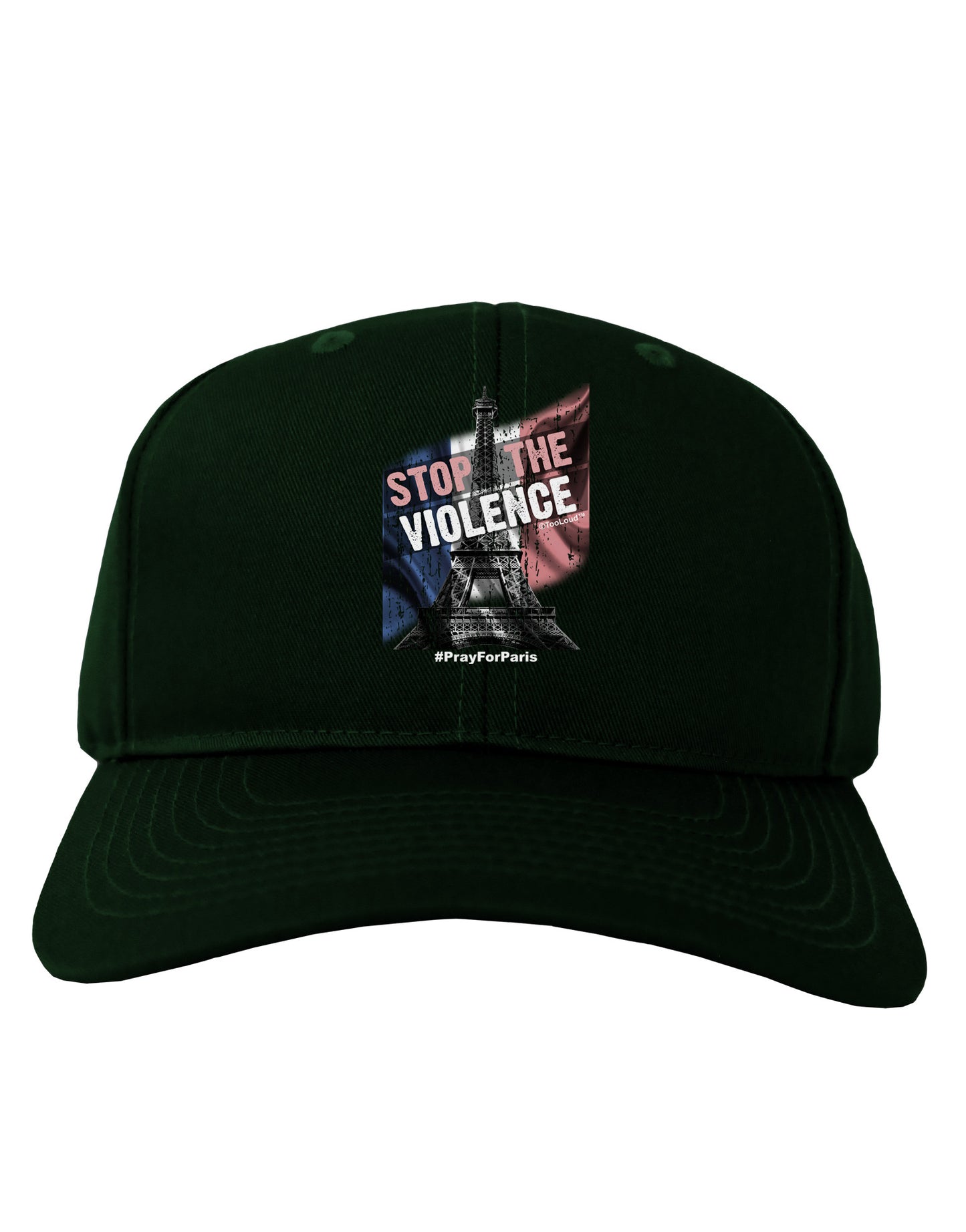 Distressed Paris Stop The Violence Adult Dark Baseball Cap Hat-Baseball Cap-TooLoud-Hunter-Green-One Size-Davson Sales