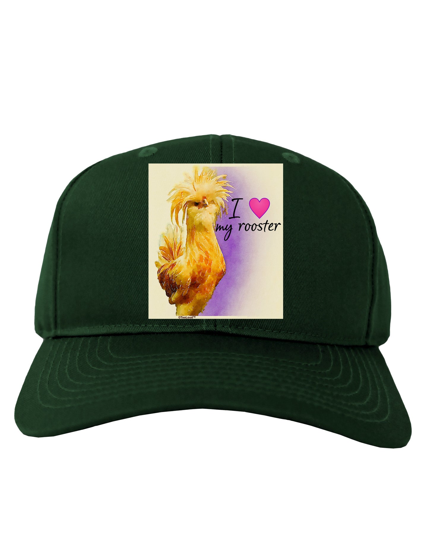 I Heart My Rooster Adult Dark Baseball Cap Hat-Baseball Cap-TooLoud-Hunter-Green-One Size-Davson Sales