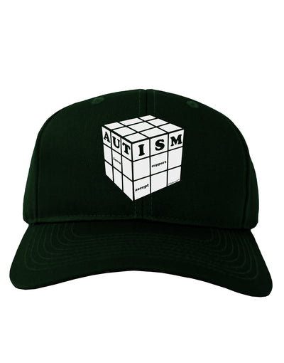 Autism Awareness - Cube B & W Adult Dark Baseball Cap Hat