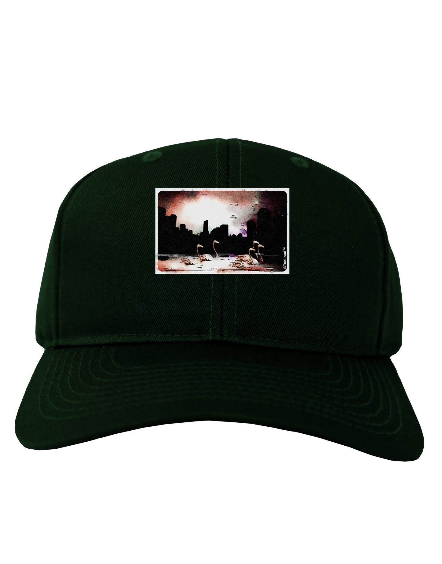 Nighttime Flamingos Adult Dark Baseball Cap Hat-Baseball Cap-TooLoud-Hunter-Green-One Size-Davson Sales