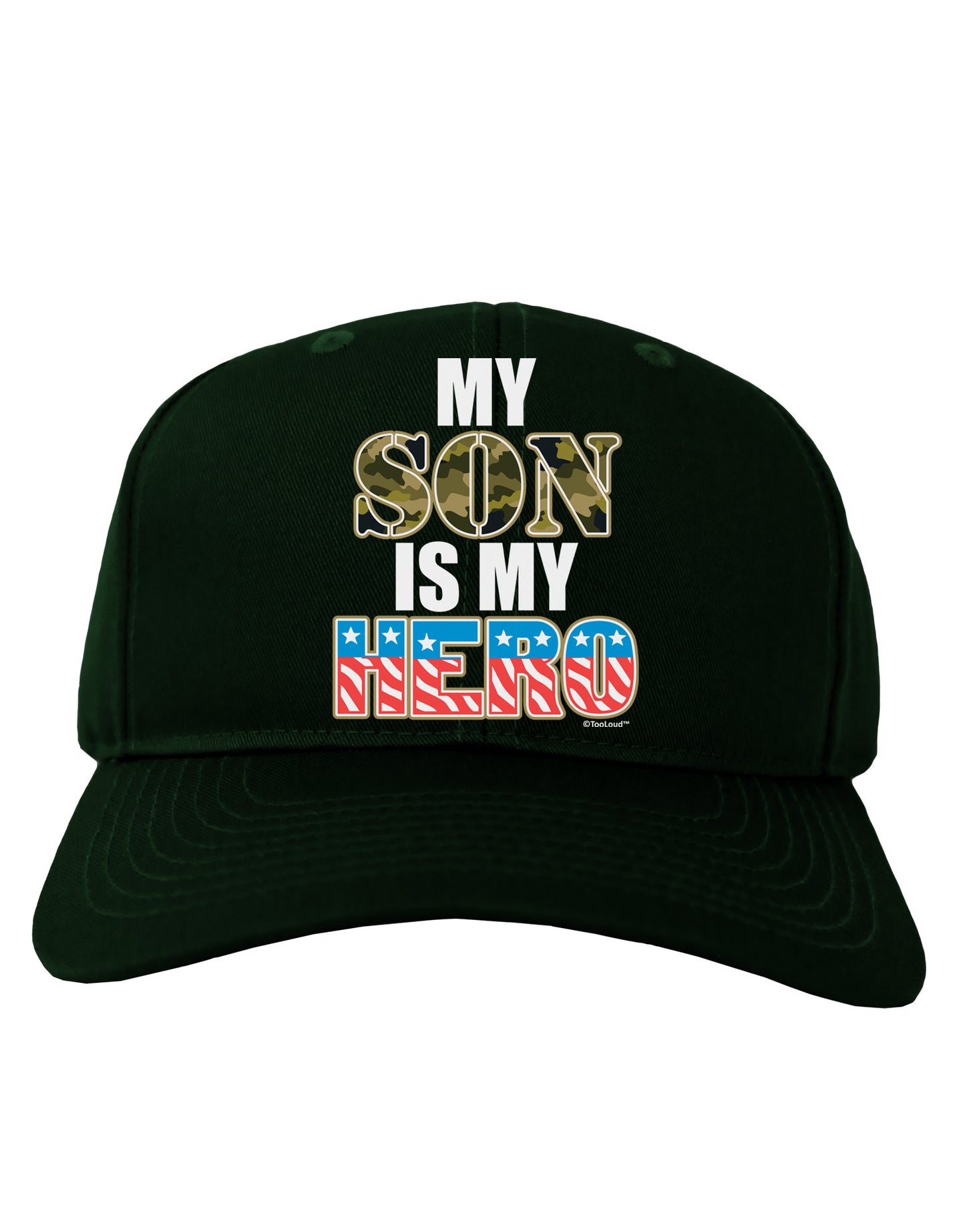 My Son is My Hero - Armed Forces Adult Dark Baseball Cap Hat by TooLoud-Baseball Cap-TooLoud-Hunter-Green-One Size-Davson Sales