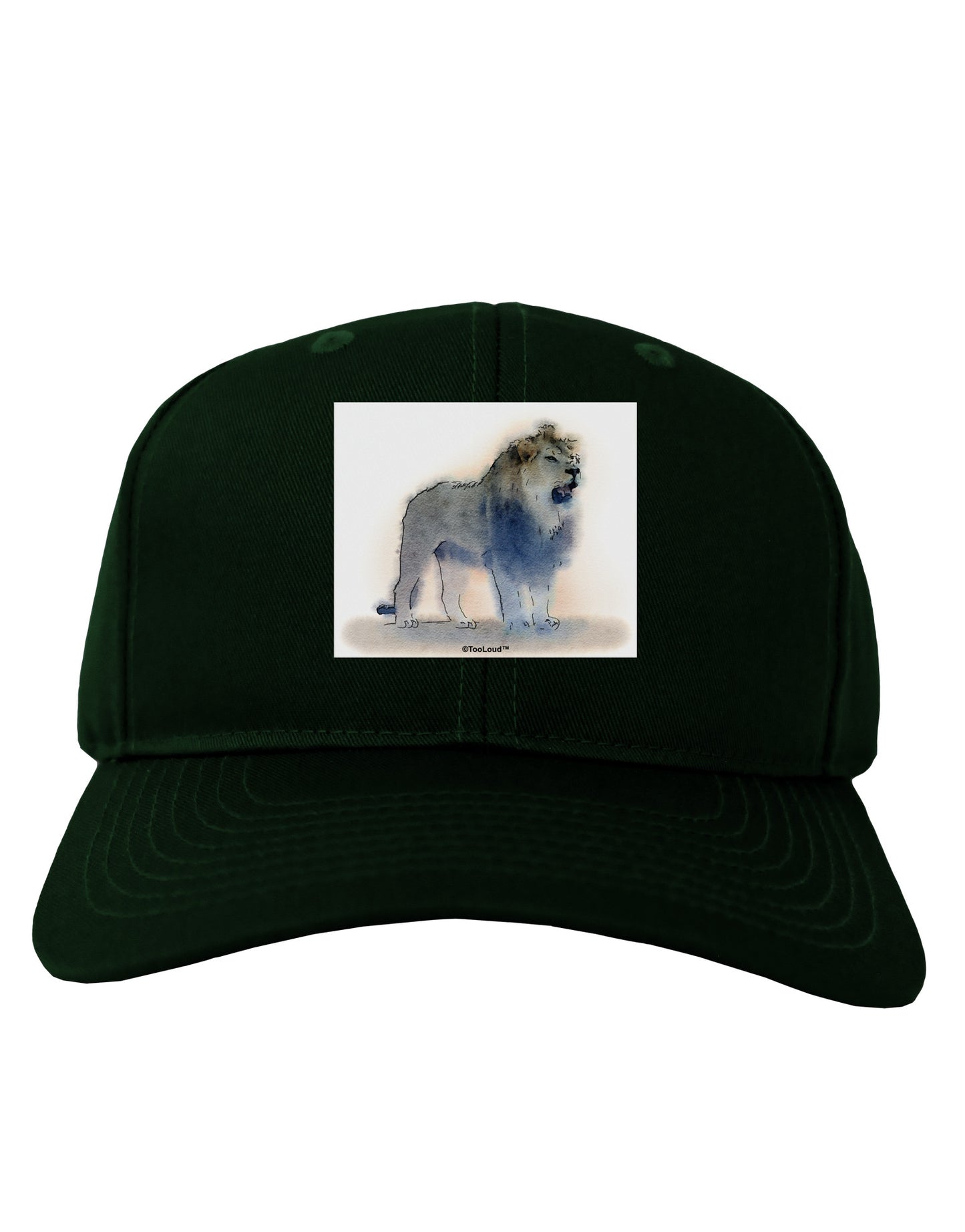 Lion Watercolor B Adult Dark Baseball Cap Hat-Baseball Cap-TooLoud-Hunter-Green-One Size-Davson Sales