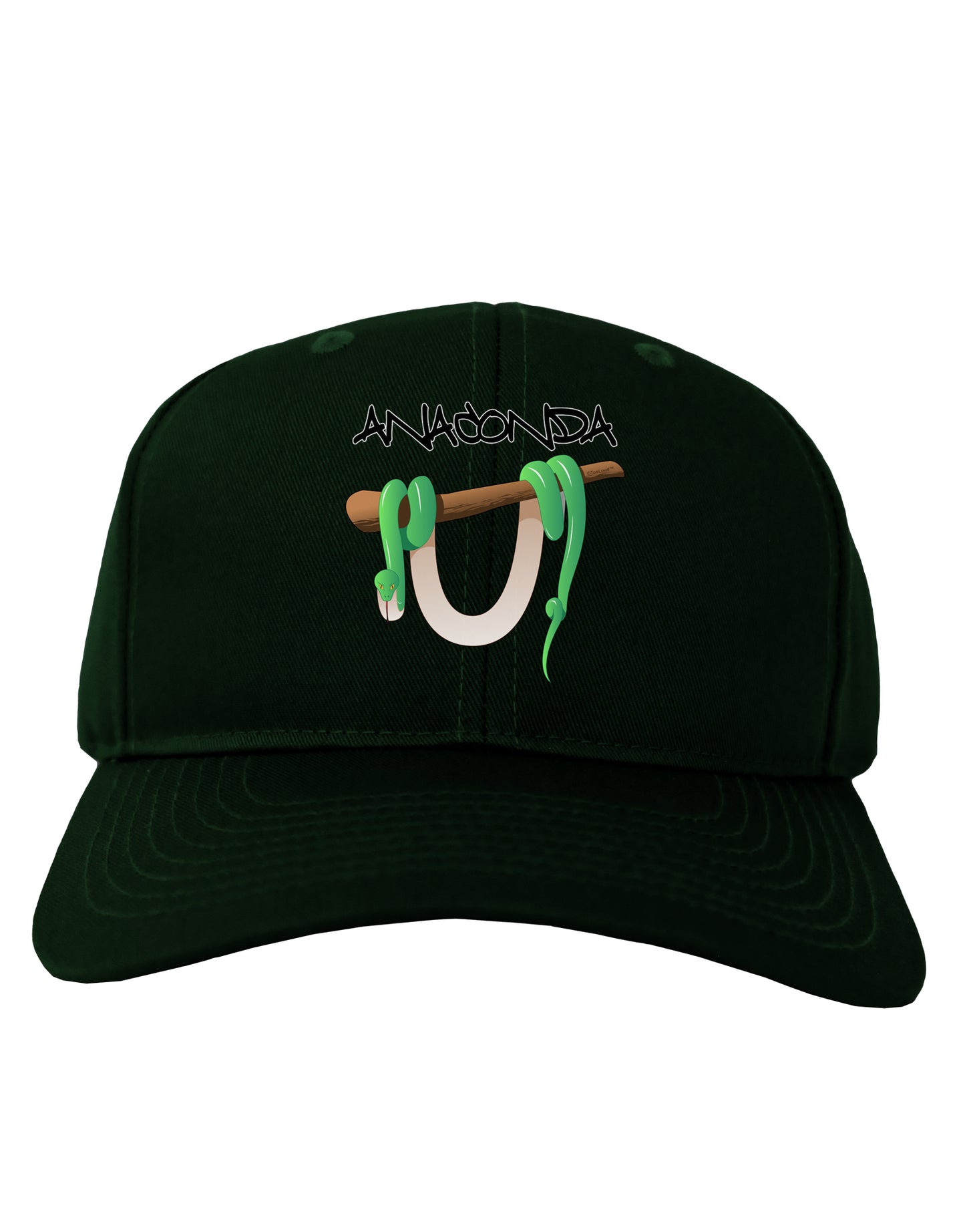 Anaconda Design Green Text Adult Dark Baseball Cap Hat-Baseball Cap-TooLoud-Hunter-Green-One Size-Davson Sales