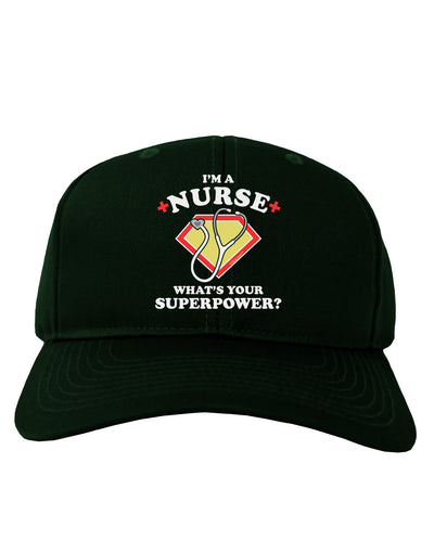 Nurse - Superpower Adult Dark Baseball Cap Hat-Baseball Cap-TooLoud-Hunter-Green-One Size-Davson Sales