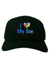 I Heart My Son - Autism Awareness Adult Dark Baseball Cap Hat by TooLoud-Baseball Cap-TooLoud-Hunter-Green-One Size-Davson Sales