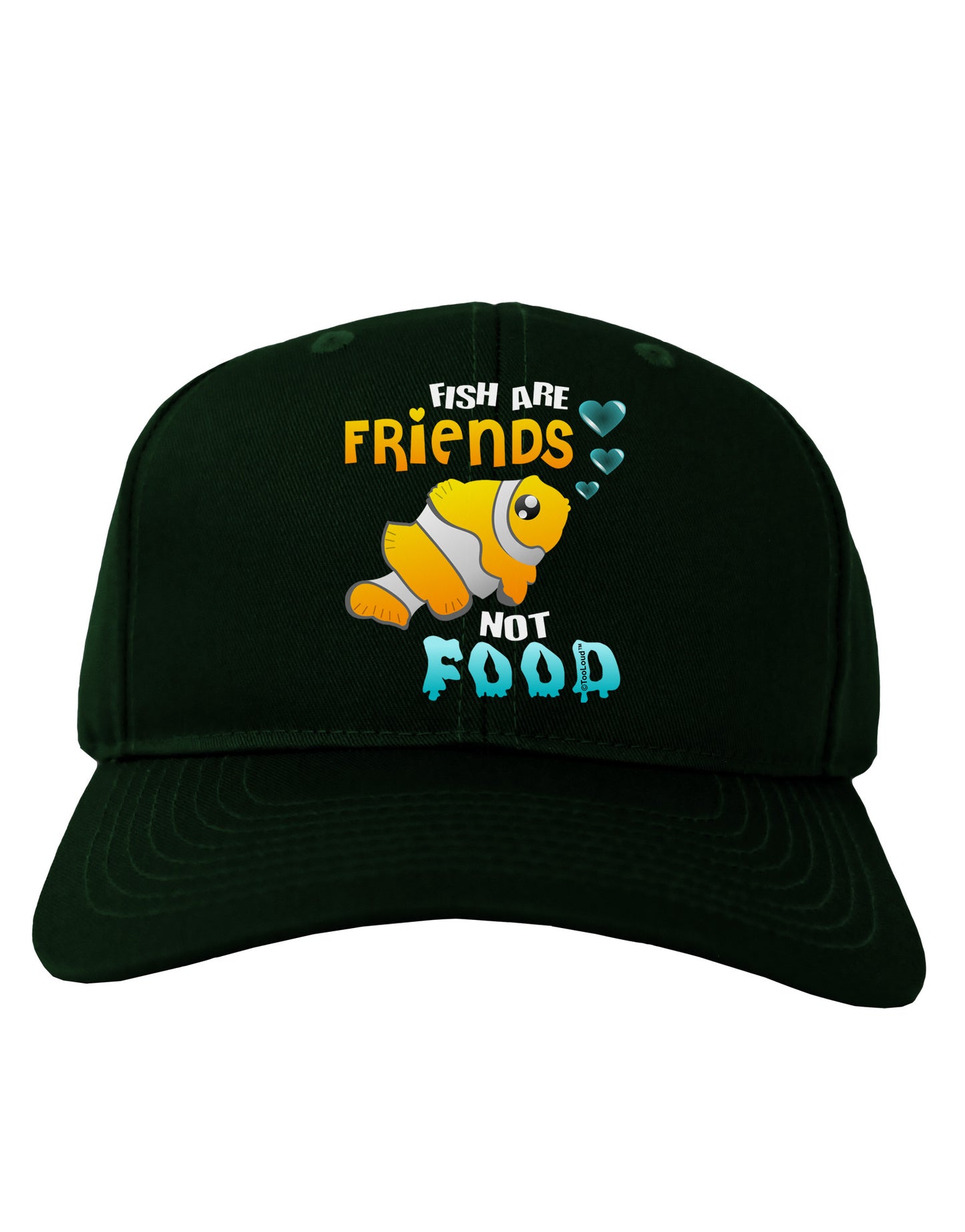 Fish Are Friends Not Food Adult Dark Baseball Cap Hat-Baseball Cap-TooLoud-Hunter-Green-One Size-Davson Sales