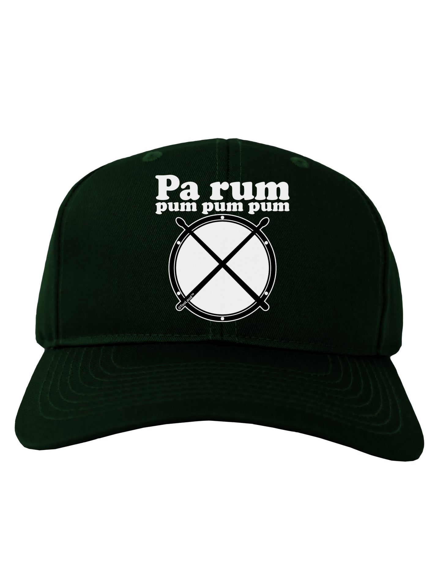 Pa Rum Pum Pum Pum BnW Adult Dark Baseball Cap Hat-Baseball Cap-TooLoud-Hunter-Green-One Size-Davson Sales