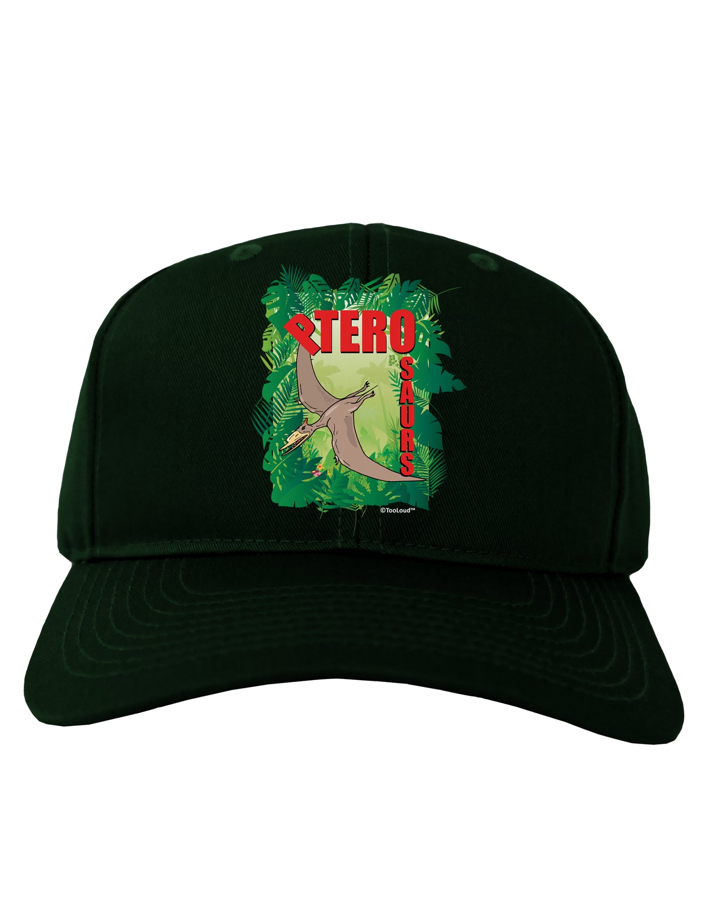 Pterosaurs - With Name Adult Dark Baseball Cap Hat by TooLoud-Baseball Cap-TooLoud-Hunter-Green-One Size-Davson Sales