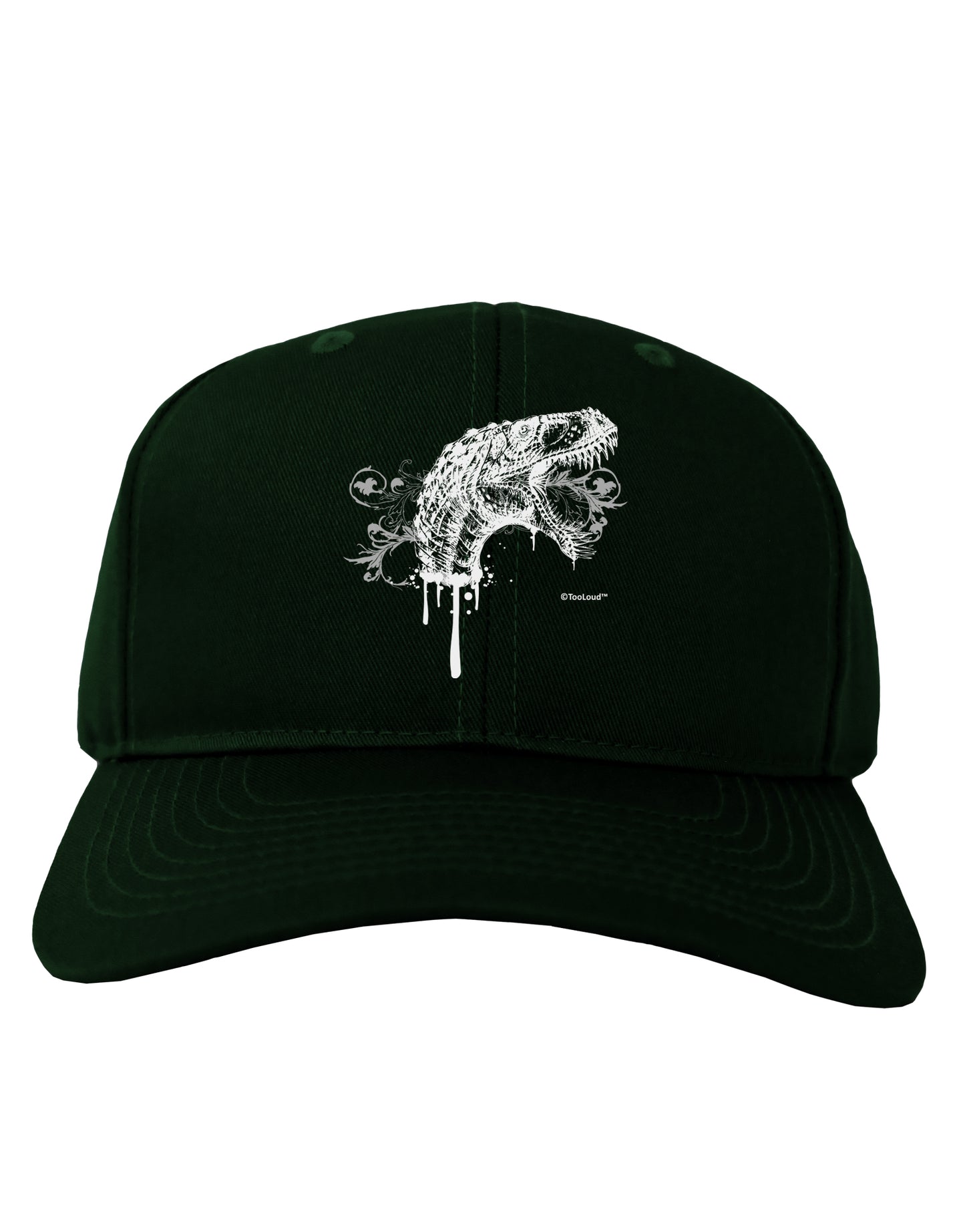 Artistic Ink Style Dinosaur Head Design Adult Dark Baseball Cap Hat by TooLoud-Baseball Cap-TooLoud-Hunter-Green-One Size-Davson Sales