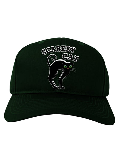 Cute Scaredy Cat Black Cat Halloween Adult Dark Baseball Cap Hat-Baseball Cap-TooLoud-Hunter-Green-One Size-Davson Sales